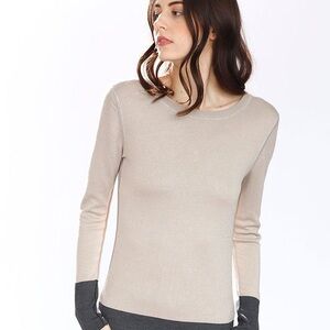 Club Monaco Cashmere Sweater in Cream and Gray